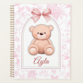 Ayla | Aangepaste Roze Teddybeer Nursery Design Planner (Voorkant)