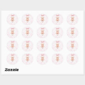 Ayla | Aangepaste Roze Teddybeer Nursery Design Ronde Sticker (Vel)