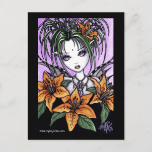 "Ayla" Gothic Tiger Lilly Fairy Briefkaart