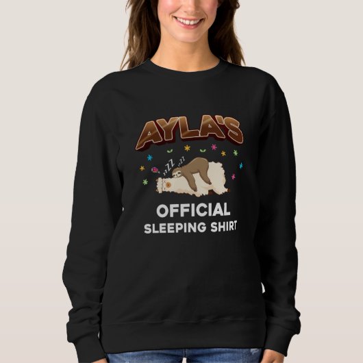 Ayla Naam Cadeaudief Slaapend Shirt (Voorkant)