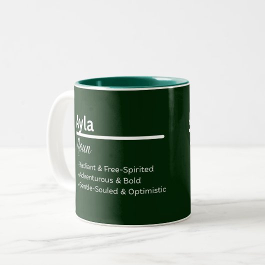 Ayla Personalized Name Coffee Mug Tweekleurige Koffiemok (Voorkant links)