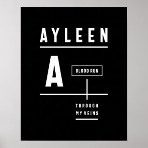 Ayleen Persoonlijke naam Birthday Gift Poster