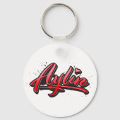 Aylin red Heart Graffiti Schlüsselanhänger Sleutelhanger (Voorkant)