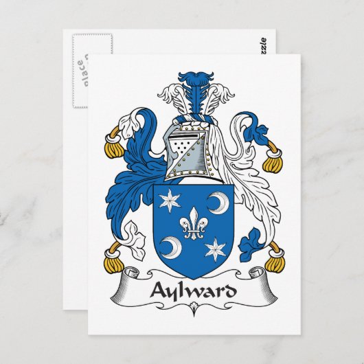 Aylward Family Crest Briefkaart (Voorkant / Achterkant)