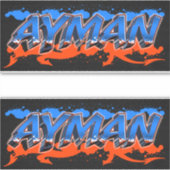 Ayman Vorname Name Graffiti Aufkleber Sticker (Voorkant)