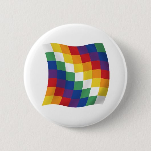Aymara Vlag Knop Ronde Button 5,7 Cm (Voorkant)