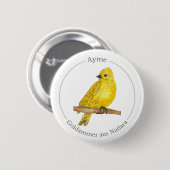 Ayme -  Goldammer aus Natlara Ronde Button 5,7 Cm (Voorkant /achterkant)