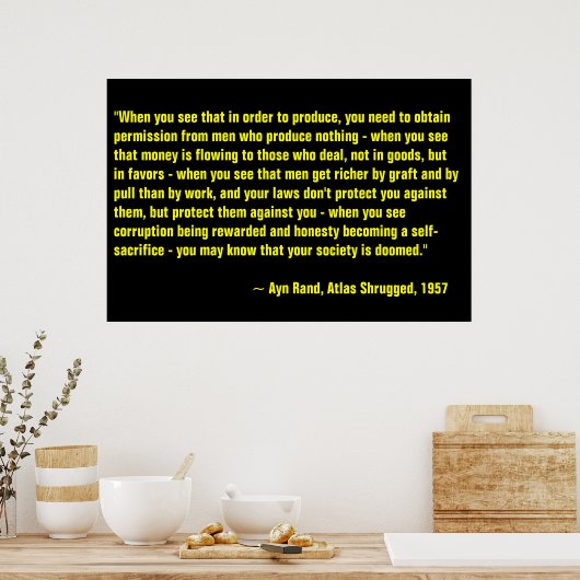 Ayn Rand, Atlas Shrugged Poster (Keuken)