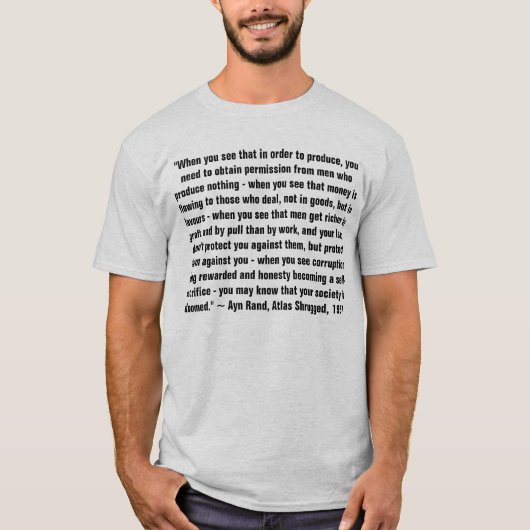 Ayn Rand, Atlas Shrugged T-shirt (Voorkant)