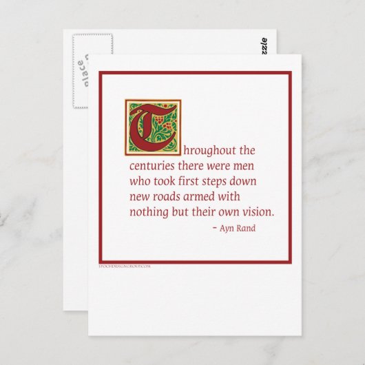 Ayn Rand Briefkaart (Voorkant / Achterkant)