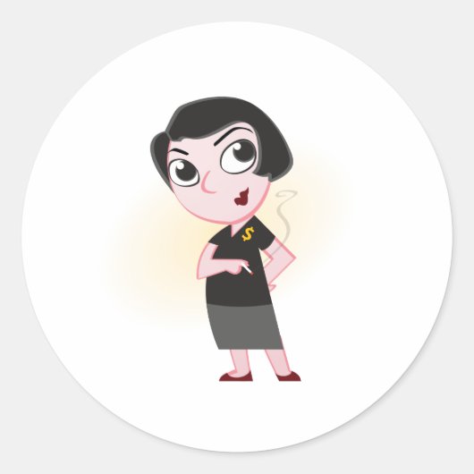 Ayn Rand Cartoon Sticker (Voorkant)