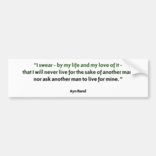 Ayn Rand citaat Bumpersticker
