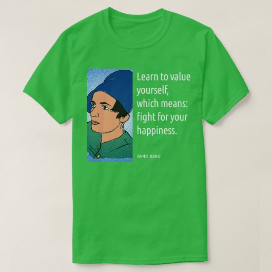 Ayn Rand citeert Gezegden T-shirt (Design voorkant)
