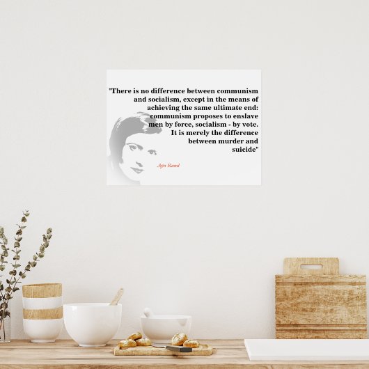 Ayn Rand citeert het socialisme en het communisme Poster (Keuken)