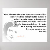 Ayn Rand citeert het socialisme en het communisme Poster (Voorkant)