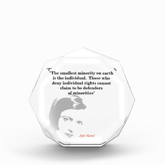 Ayn Rand citeert op de kleinste foto-bloc van mind Fotoblokken (Voorkant)