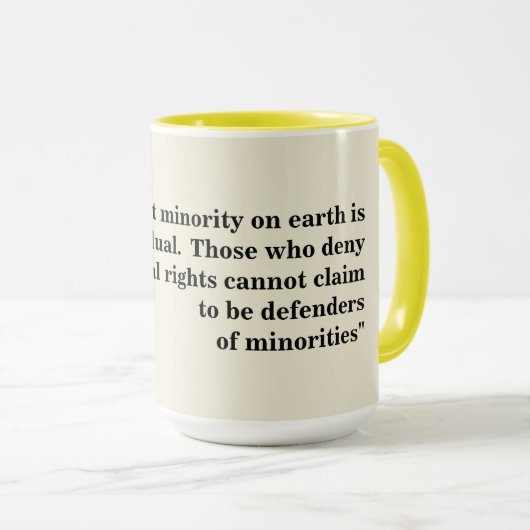 Ayn Rand citeert over de kleinste minderheid Mok (Voorkant rechts)