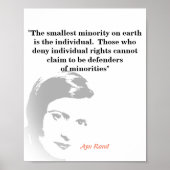 Ayn Rand citeert over de kleinste minderheid Poster (Voorkant)