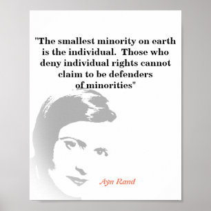 Ayn Rand citeert over de kleinste minderheid Poster
