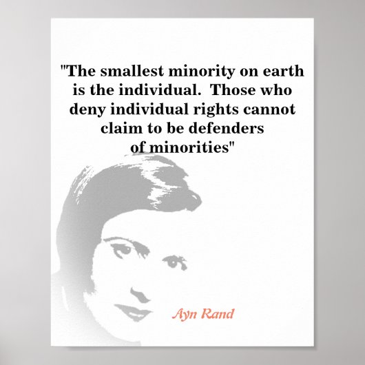 Ayn Rand citeert over de kleinste minderheid Poster (Voorkant)