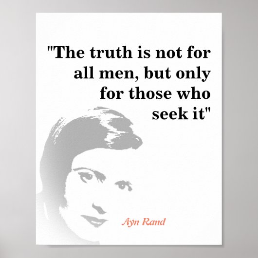 Ayn Rand citeert over de waarheid Poster (Voorkant)