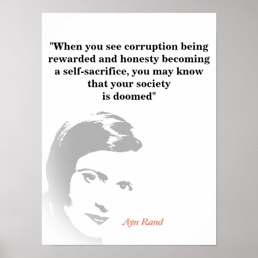 Ayn Rand citeert over jouw gedomineerde samenlevin Poster (Voorkant)