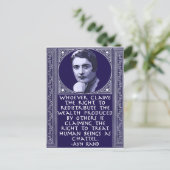 Ayn Rand over de herverdeling van rijkdom Briefkaart (Staand voorkant)