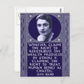 Ayn Rand over de herverdeling van rijkdom Briefkaart (Voorkant / Achterkant)