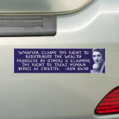 Ayn Rand over de herverdeling van rijkdom Bumpersticker (Op auto)