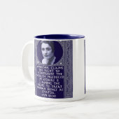 Ayn Rand over de herverdeling van rijkdom Tweekleurige Koffiemok (Voorkant links)