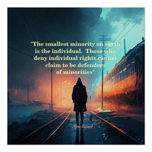 Ayn Rand over de kleinste minderheid (John Galt) Perfect Poster (Voorkant)