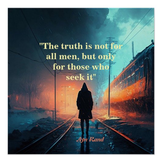 Ayn Rand over de waarheid (John Galt Afbeelding) Perfect Poster (Voorkant)