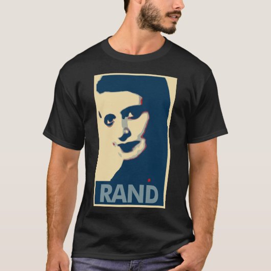 Ayn Rand Poster Political Parody T-shirt (Voorkant)