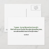 Ayn Rand Quote Briefkaart (Voorkant / Achterkant)