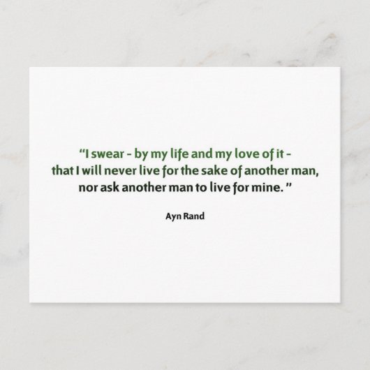 Ayn Rand Quote Briefkaart (Voorkant)
