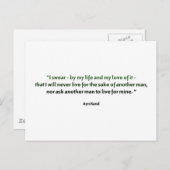 Ayn Rand Quote Briefkaart (Voorkant / Achterkant)