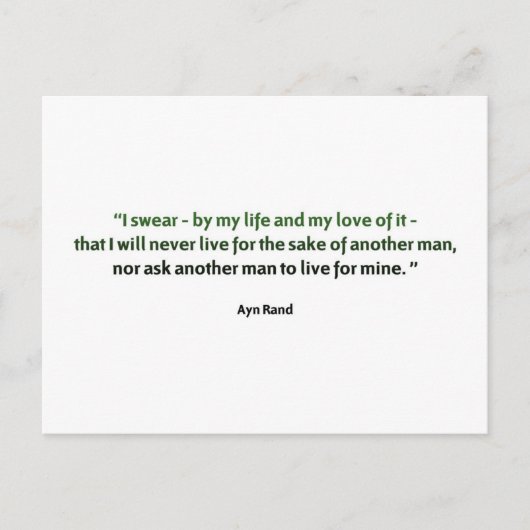 Ayn Rand Quote Briefkaart (Voorkant)