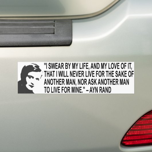 Ayn Rand Quote Bumpersticker (Op auto)