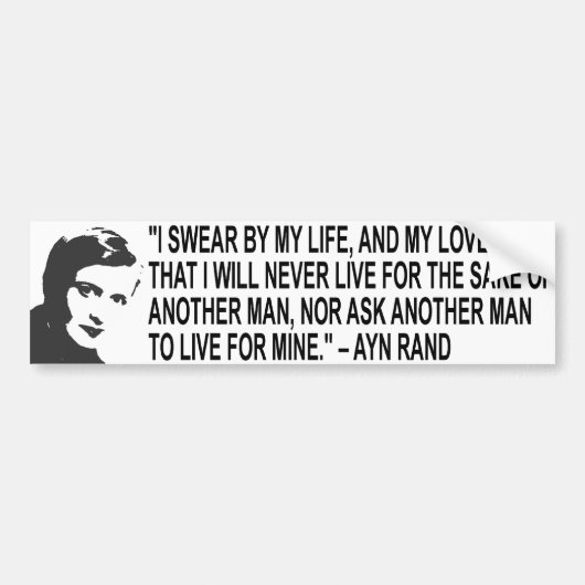 Ayn Rand Quote Bumpersticker (Voorkant)