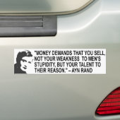 Ayn Rand Quote Bumpersticker (Op auto)