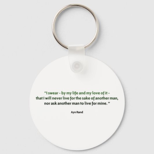 Ayn Rand Quote Sleutelhanger (Voorkant)