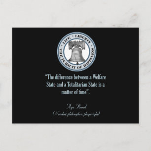 Ayn Rand Quote (Totalitarianisme) Briefkaart