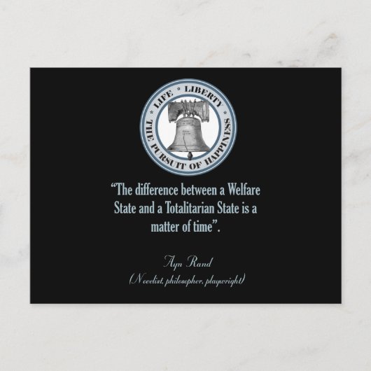 Ayn Rand Quote (Totalitarianisme) Briefkaart (Voorkant)