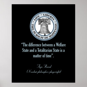 Ayn Rand Quote (Totalitarianisme) Poster