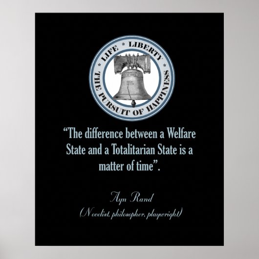 Ayn Rand Quote (Totalitarianisme) Poster (Voorkant)
