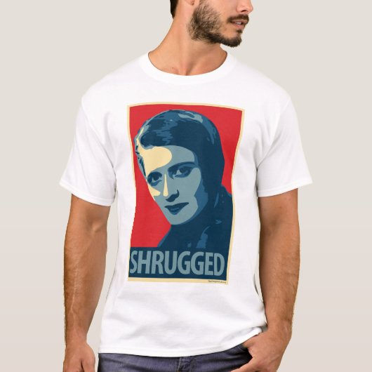 Ayn Rand: Robuust (Obama Poster Parody T-Shirt) T-shirt (Voorkant)