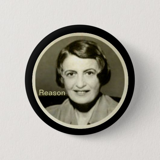 Ayn Rand Ronde Button 5,7 Cm (Voorkant)
