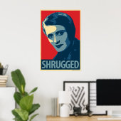 Ayn Rand - Shrugged: OHP Poster (Thuiskantoor)