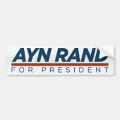 Ayn Rand voor President Bumpersticker (Voorkant)