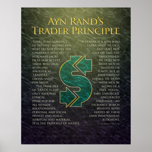 Ayn Rand's "Trader Principle" Poster (Voorkant)